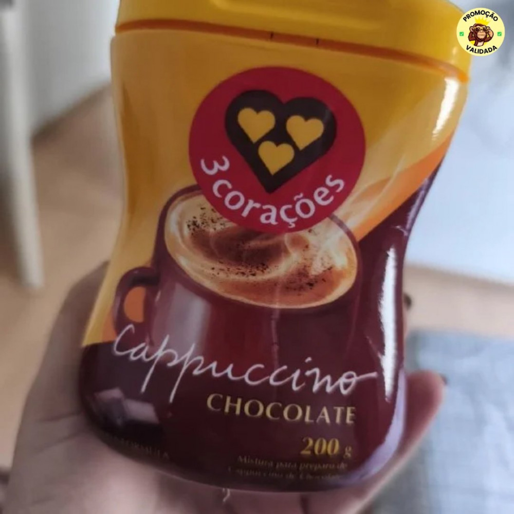 3 Corações Cappuccino Sabor Chocolate