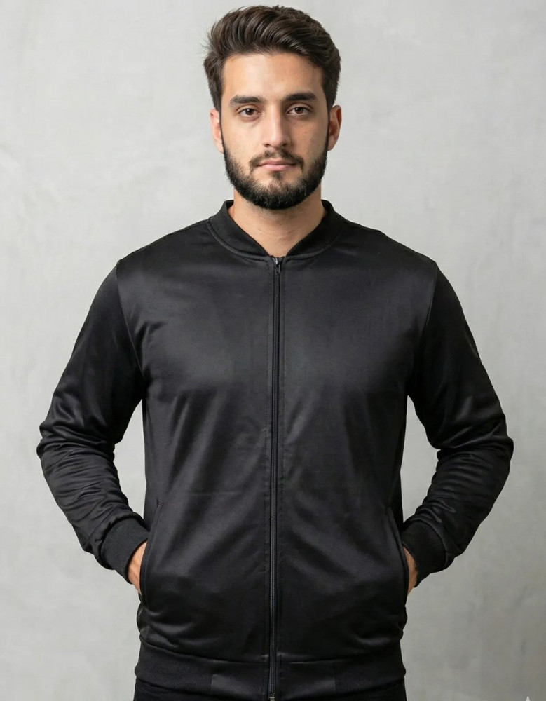 Jaqueta Bomber Masculina com Zíper e Bolsos