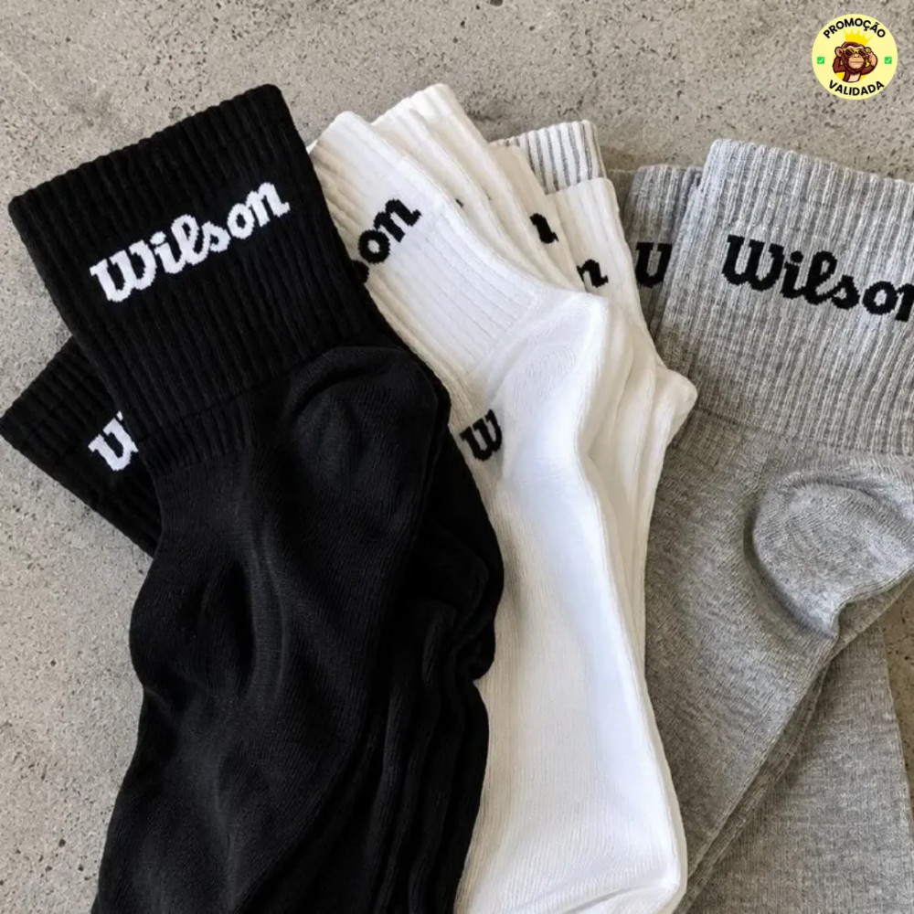 🧦 Kit com 6 Pares de Meias Wilson Cano Medio Algodao