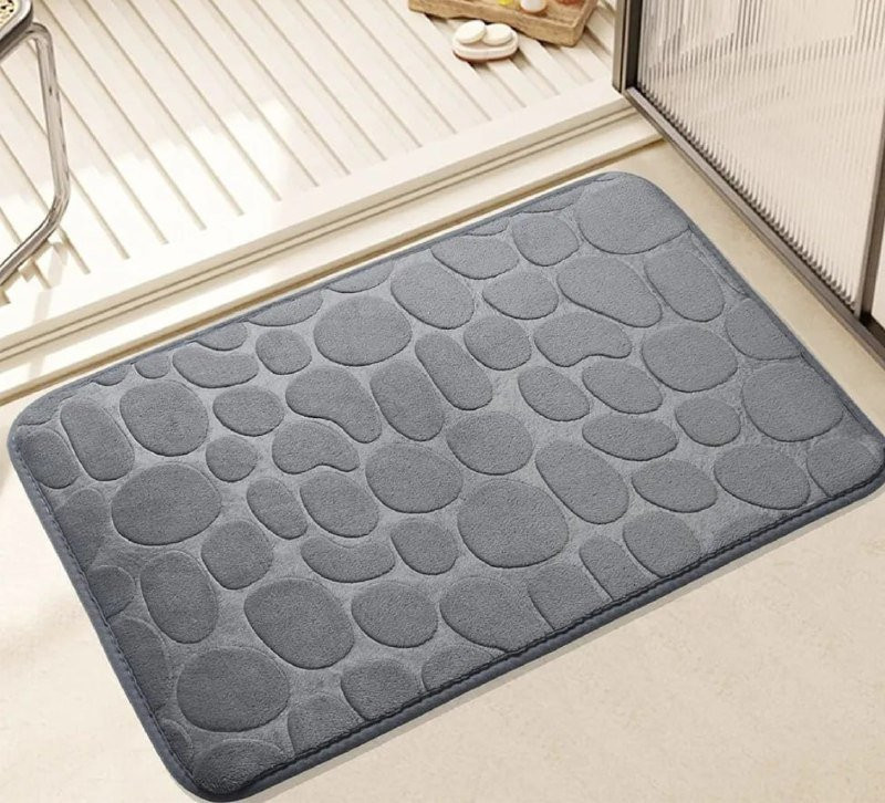 Kit 2 Tapete De Banheiro Antiderrapante Super Suave 60x40cm - Preto ou Cinza