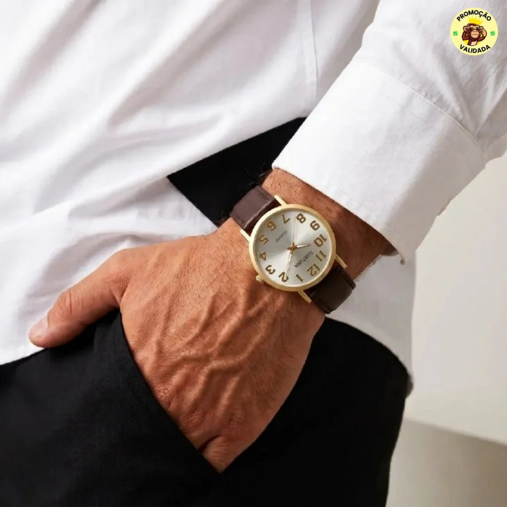 Relógio De Pulso Masculino Minimalista Old Money