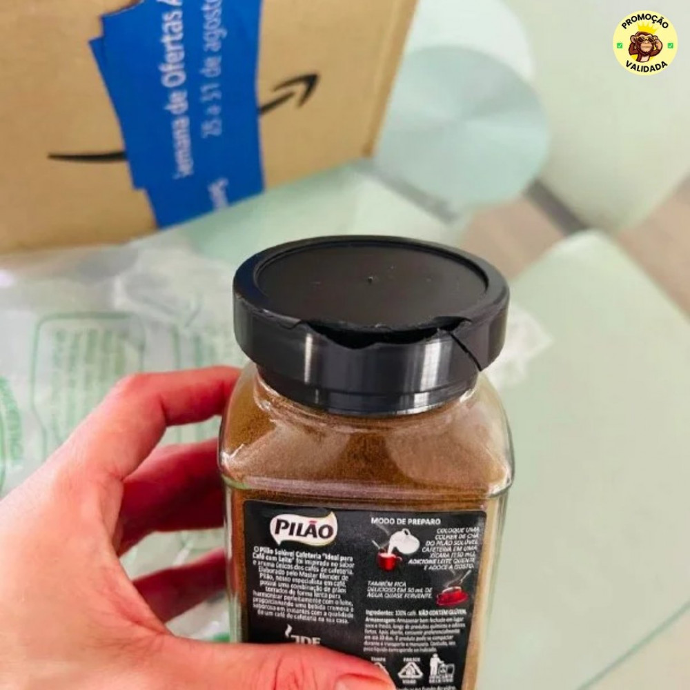 Café Solúvel em Pó Pilão Cafeteria Vidro 70g