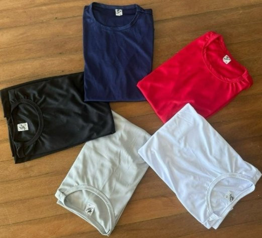 Kit 5 Camisetas Básicas Masculinas Dry Fit GG