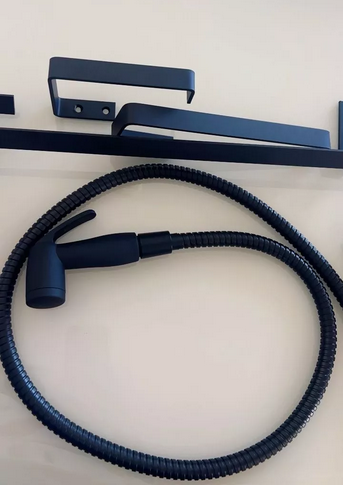 Kit Banheiro Preto Acessórios Ducha Higiênica