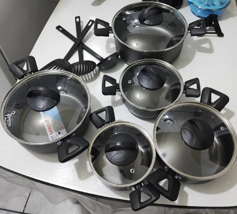 Conjunto De Panelas Caçarolas 8 Peças Antiaderente