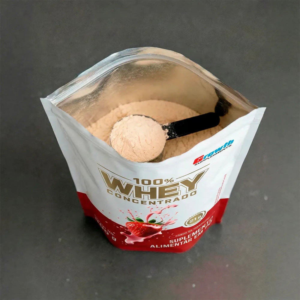 100% Whey Concentrado 900g Morango