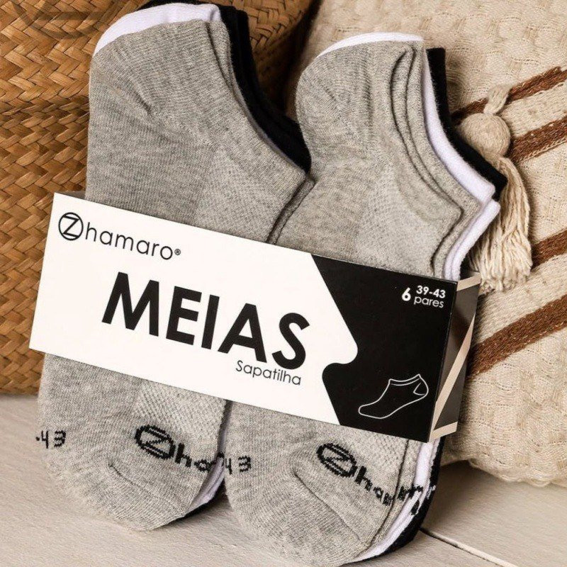 🧦 Kit com 6 Pares Meias Zhamaro Sapatilha