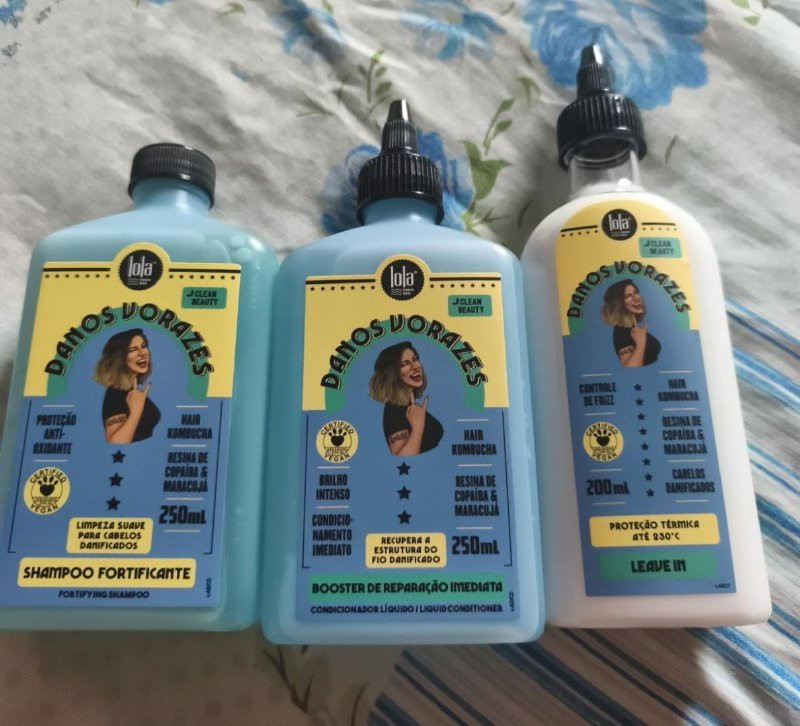 🌊 Kit Danos Vorazes (Shampoo + Condicionador + Leave in) - Lola From Rio