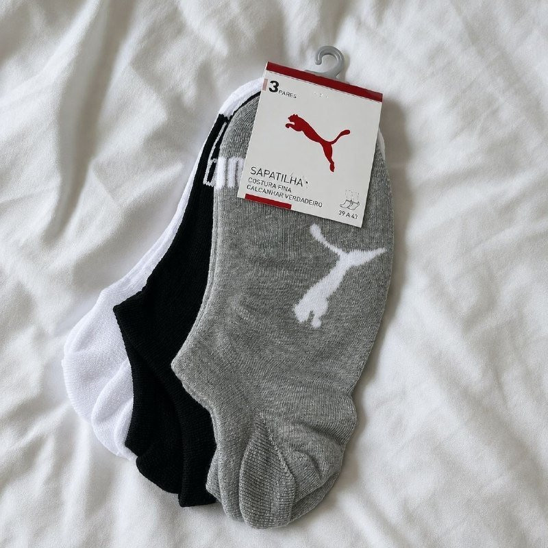 🧦 Kit com 9 Pares Meias Puma Sapatilha Invisível