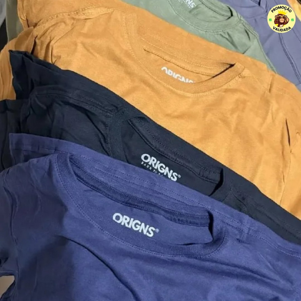 Kit 5 Camisetas Masculinas Básica