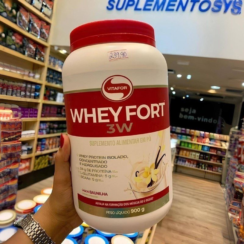 Whey Fort 3w Baunilha 900g Vitafor